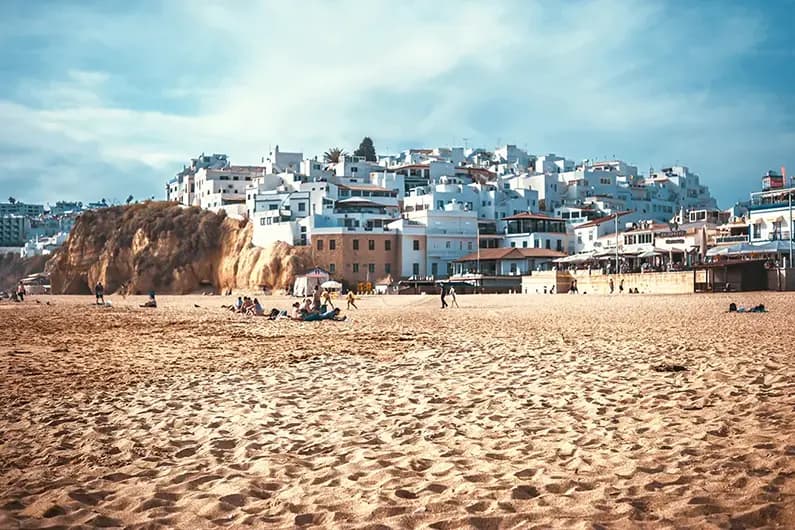 Albufeira's city beach in the Algarve