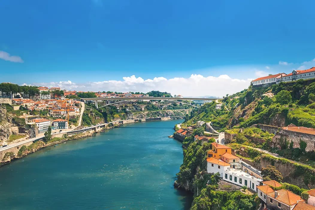 The hills by of Vila Nova de Gaia by the river Douro in the north of Portugal
