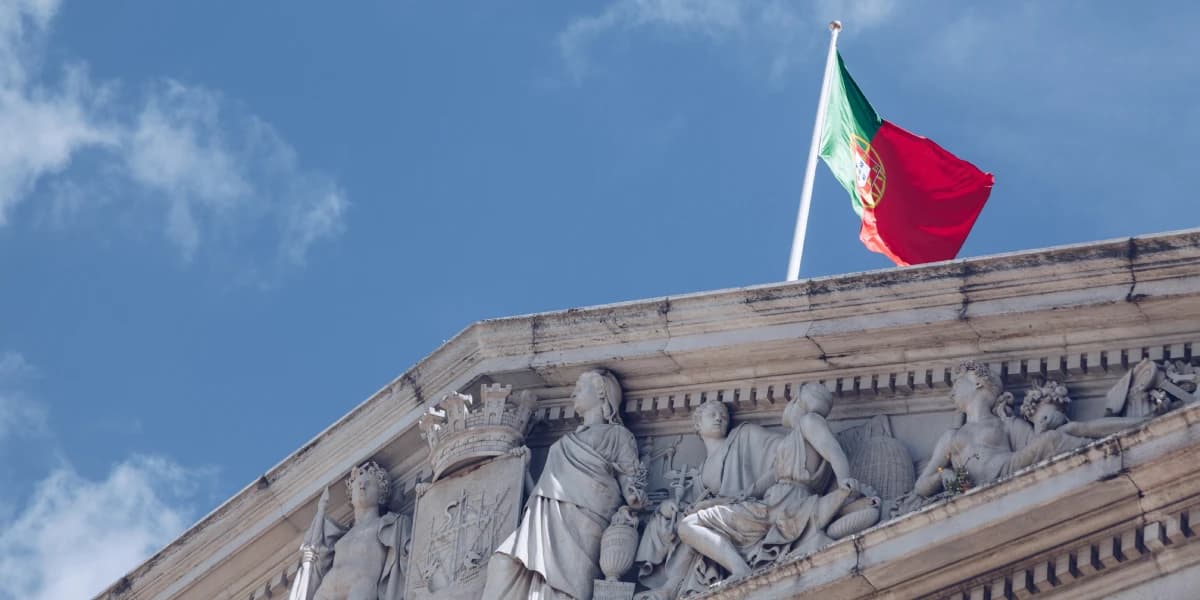 Portuguese Flag on top of Lisbon’s City Hall.