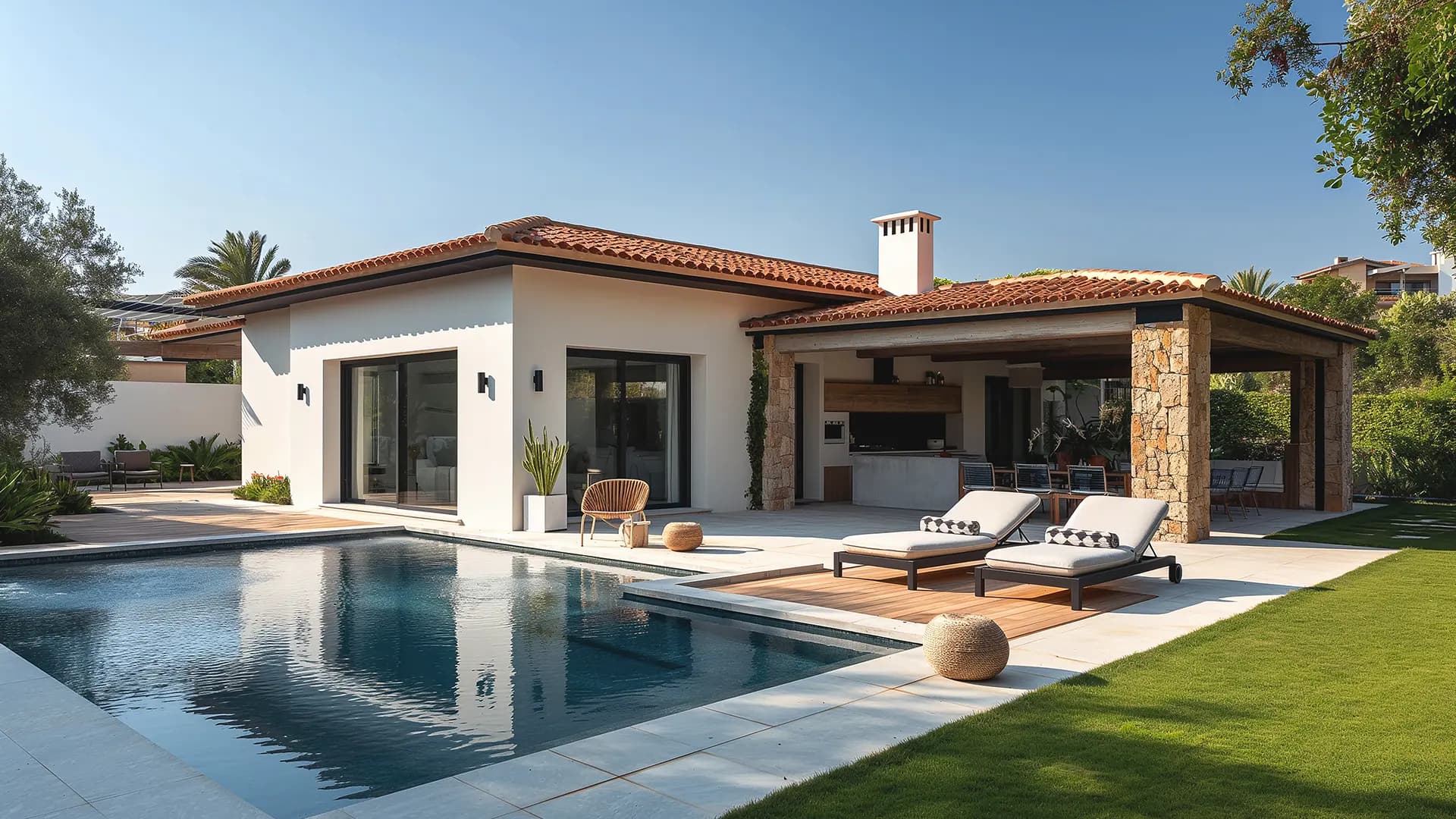 Villa with pool and lawn in the Algarve